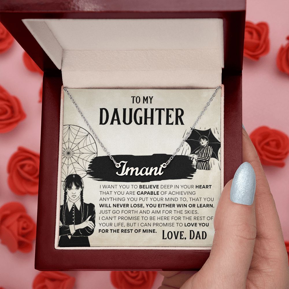 To My Daughter - Wednesday Addams - Custom Name Necklace