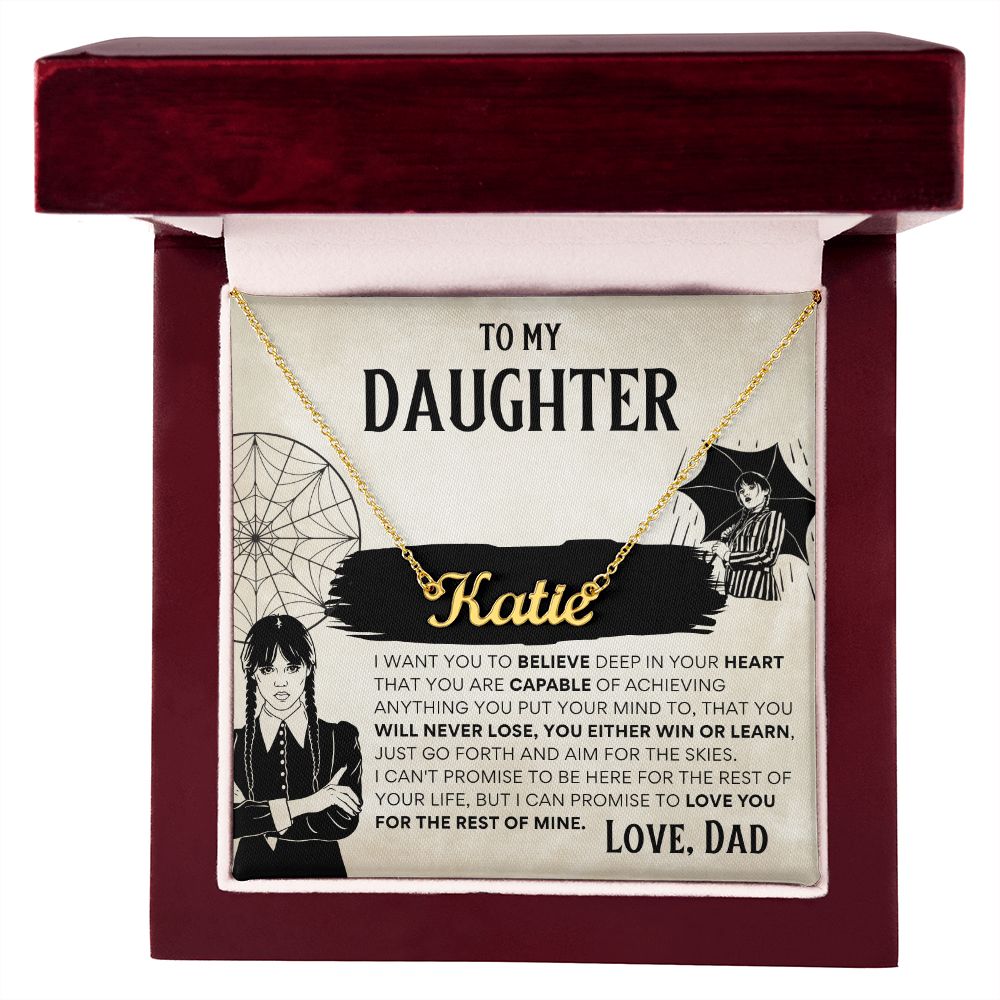 To My Daughter - Wednesday Addams - Custom Name Necklace