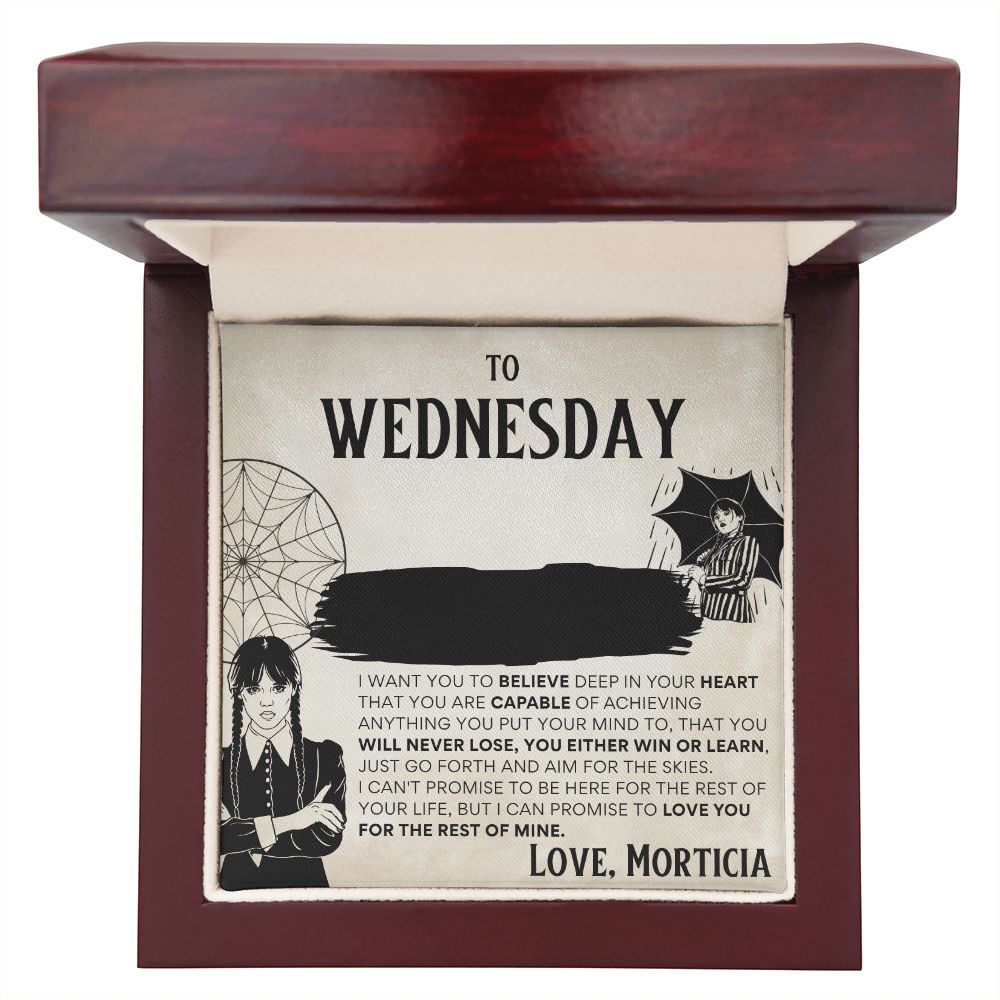 To Wednesday Addams de Morticia - Collar con nombre personalizado