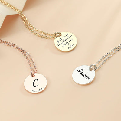 To my Wife - Disc Pendant Necklace - white