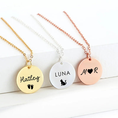 To  My Soulmate  - Disc Pendant Necklace - White