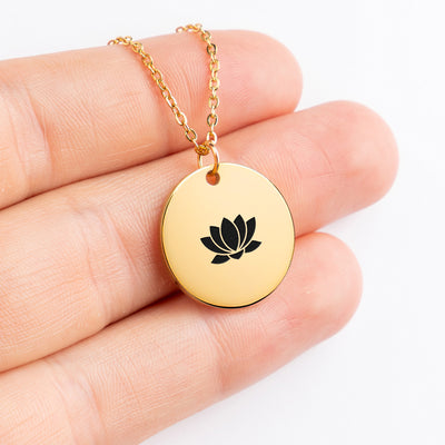 Disc Necklace Lotus