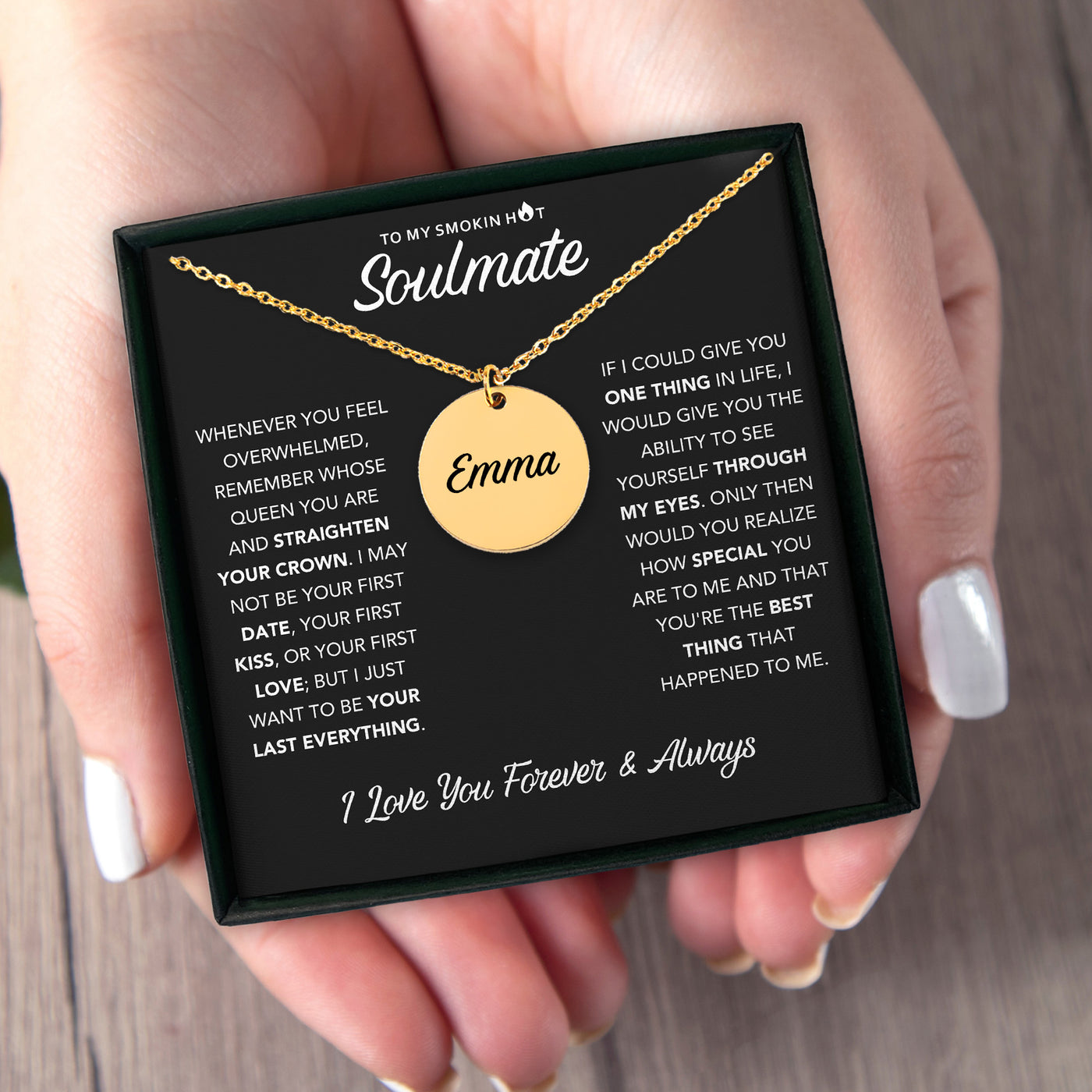 To My Hot Soulmate - Disc Necklace - Black