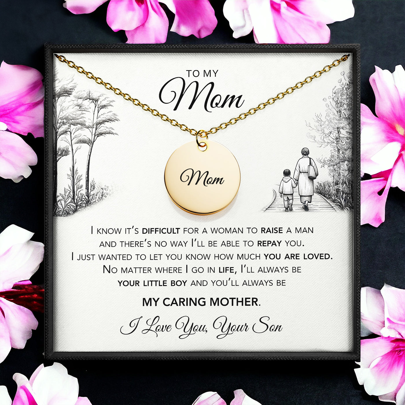 Disc Necklace to Mom, from Son