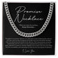 Promise Necklace for him - Cuban Link Chain - Black