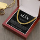 To My Man Necklace - Cuban Link Chain - Black