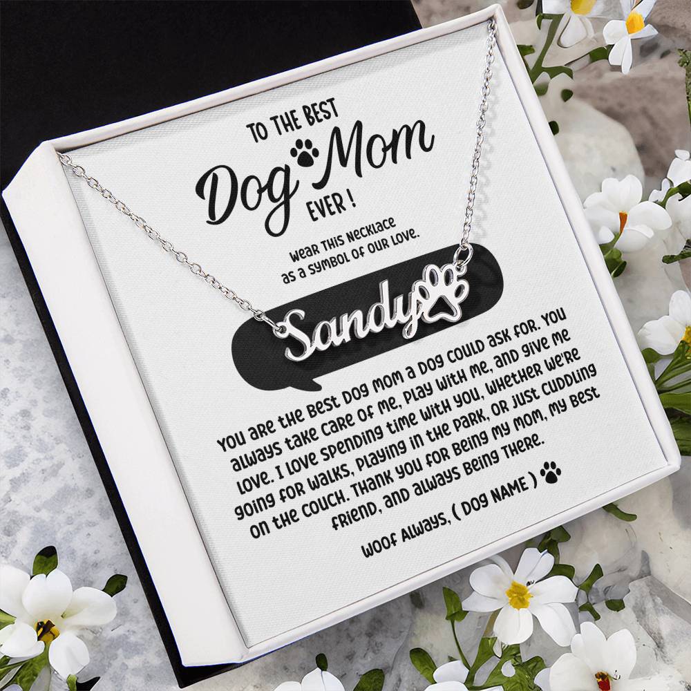 Dog Mom Paw Print Necklace