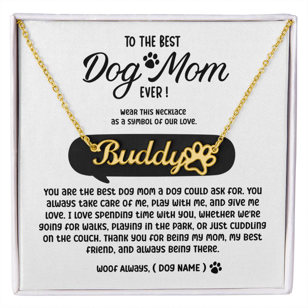 Dog Mom Paw Print Necklace