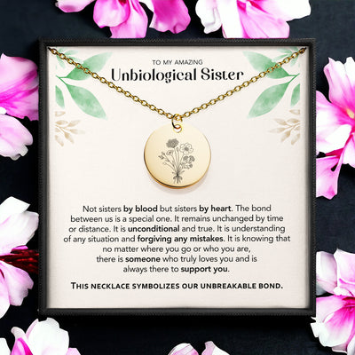 Disc Necklace Unbiological Sister