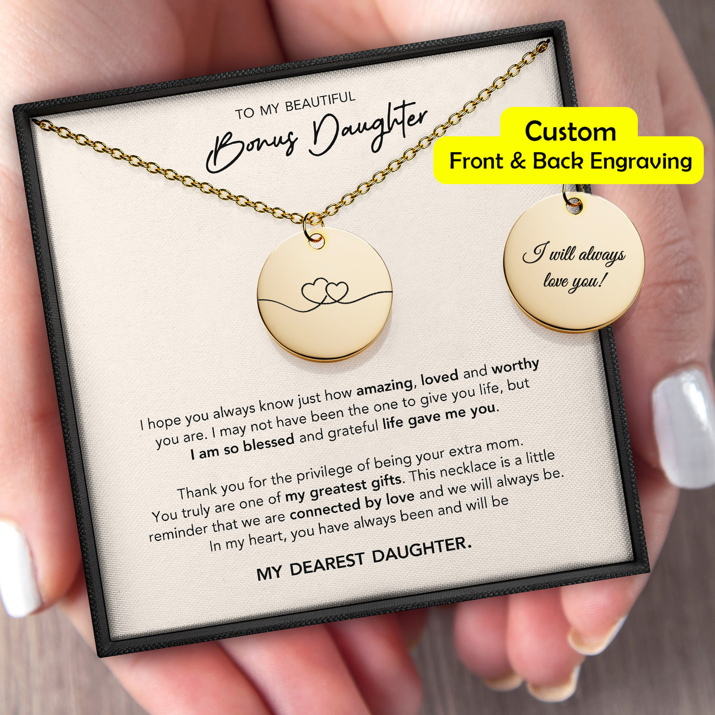 Disc necklace Bonus Daughter