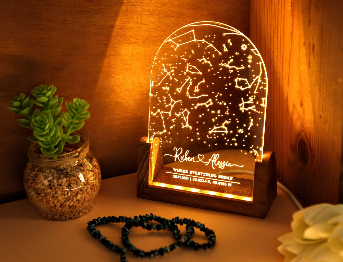 Custom Constellation Star Map Night Light - Personalized Anniversary Gift - Gift for Him / Her - Gift for Husband / Wife - Custom Night Sky