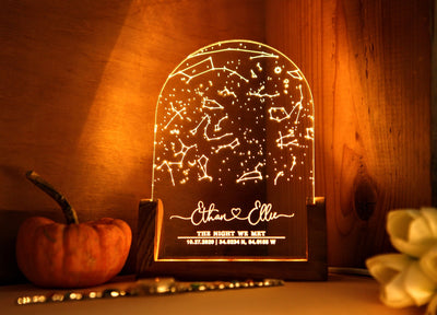 Custom Constellation Star Map Night Light - Personalized Anniversary Gift - Gift for Him / Her - Gift for Husband / Wife - Custom Night Sky