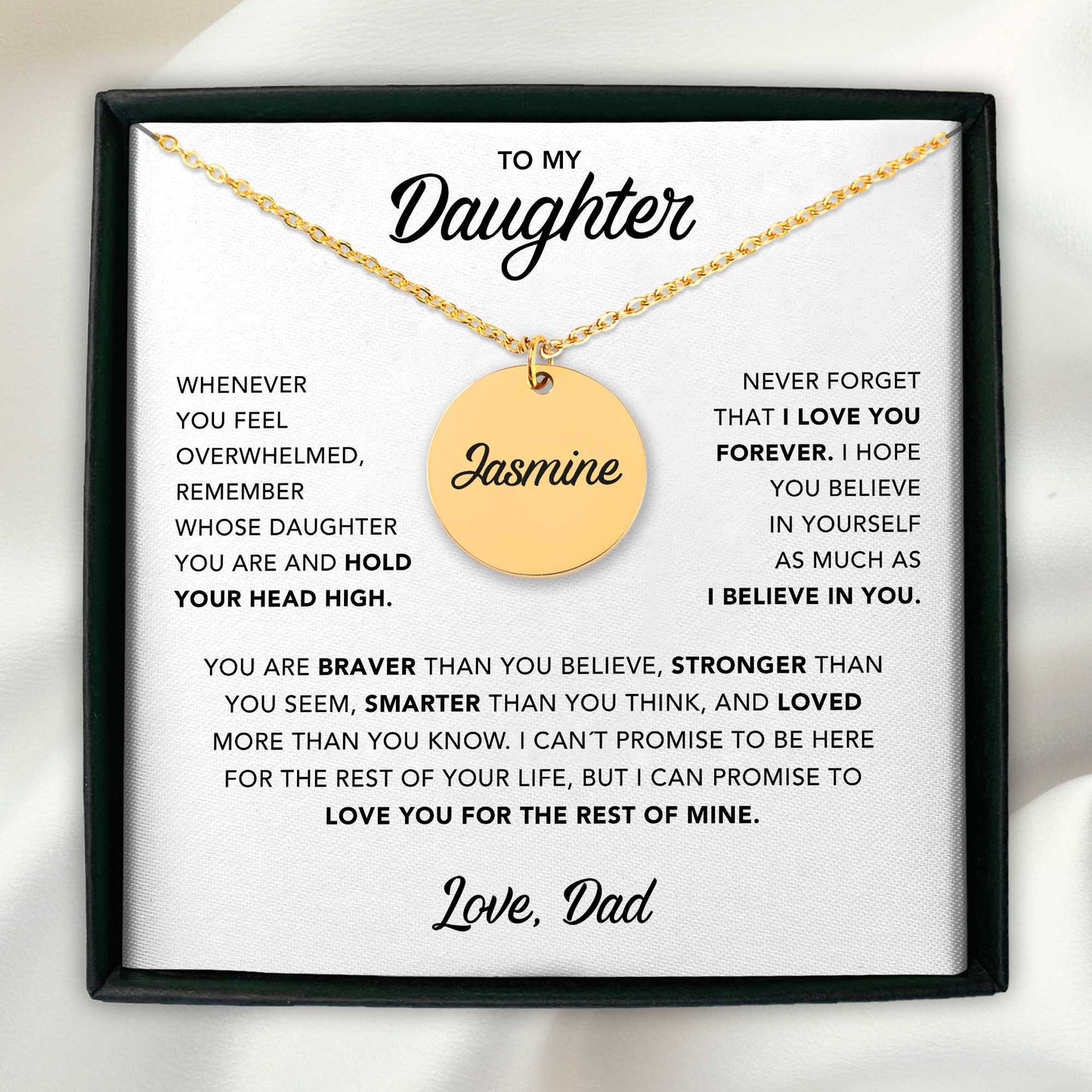 To My Daughter Gift From Dad - Disc Necklace