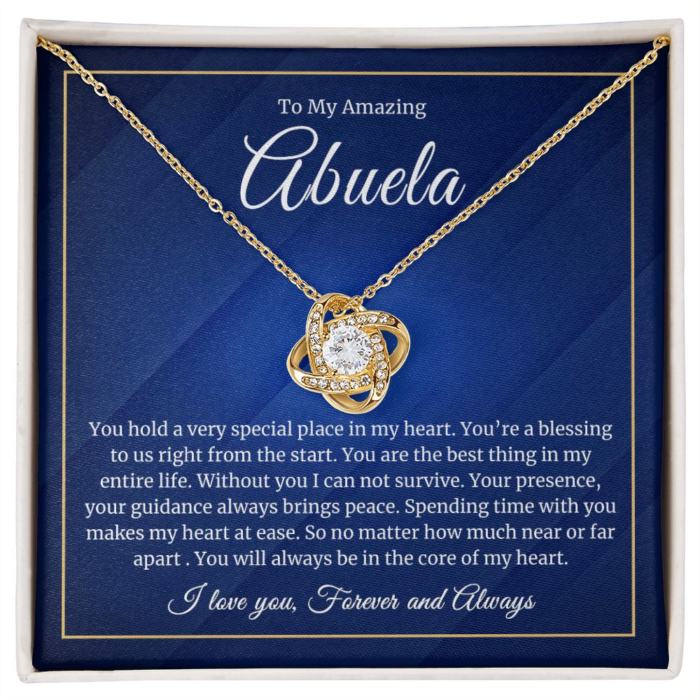 To My Abuela - Special Place in My Heart - Love Knot Necklace