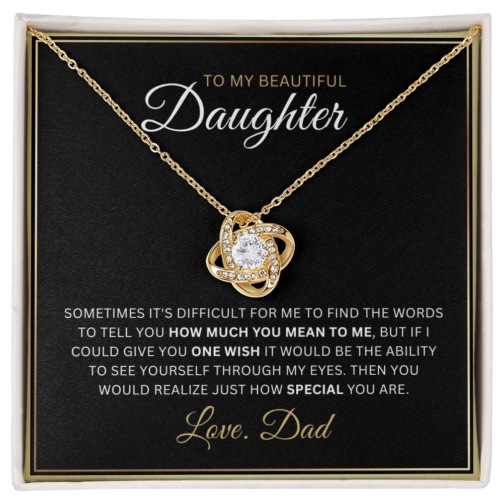 To My Daughter - You're Special - Love-knot Necklace