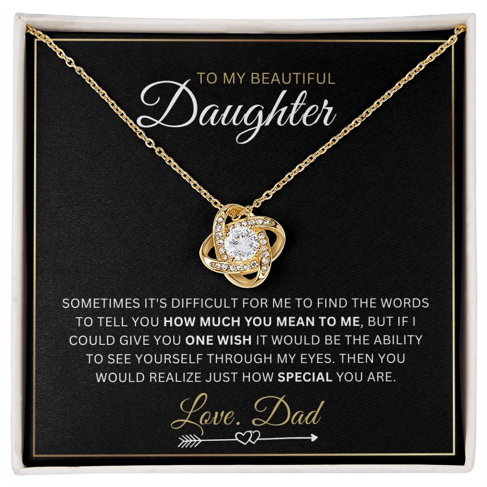 To My Daughter - One Whish - Love-knot Necklace