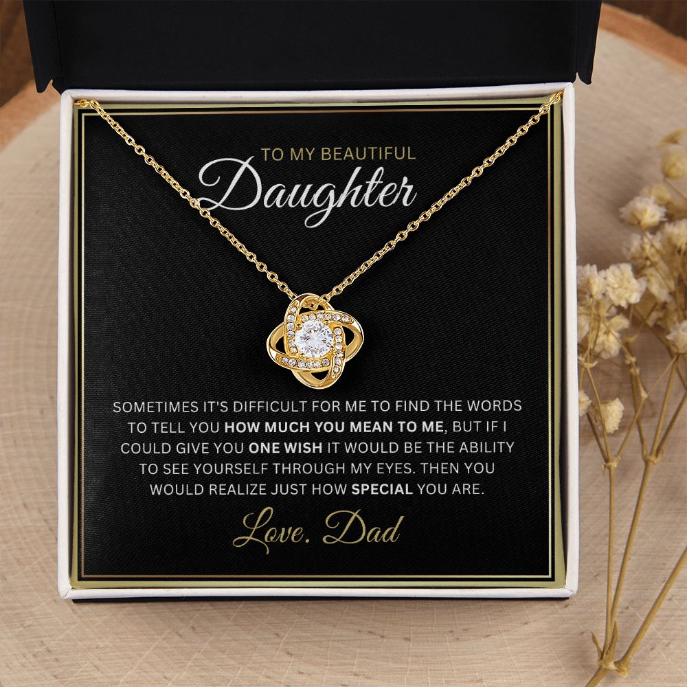 To My Daughter - You're Special - Love-knot Necklace