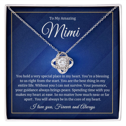 To My Mimi - Special Place in My Heart - Love Knot Necklace