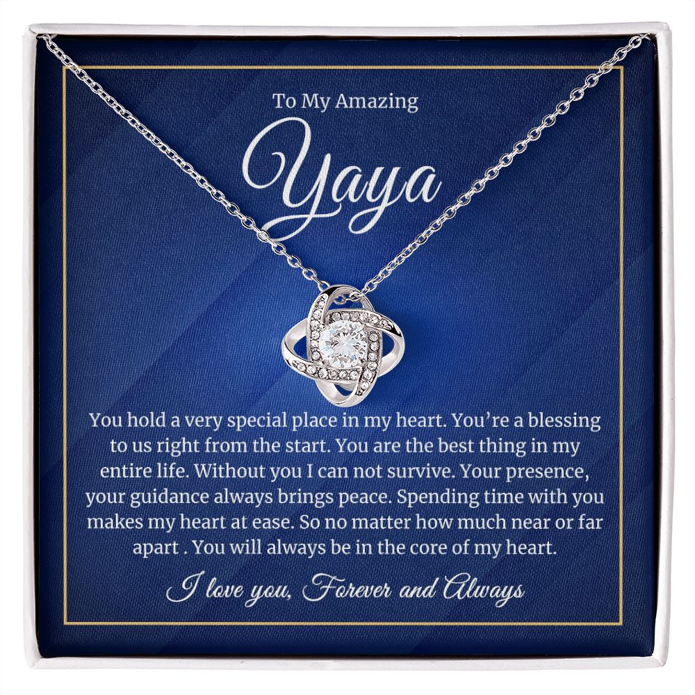 To My Yaya - Special Place in My Heart - Love Knot Necklace
