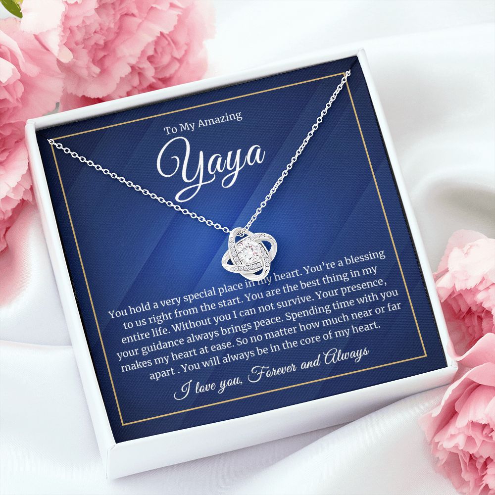 To My Yaya - Special Place in My Heart - Love Knot Necklace