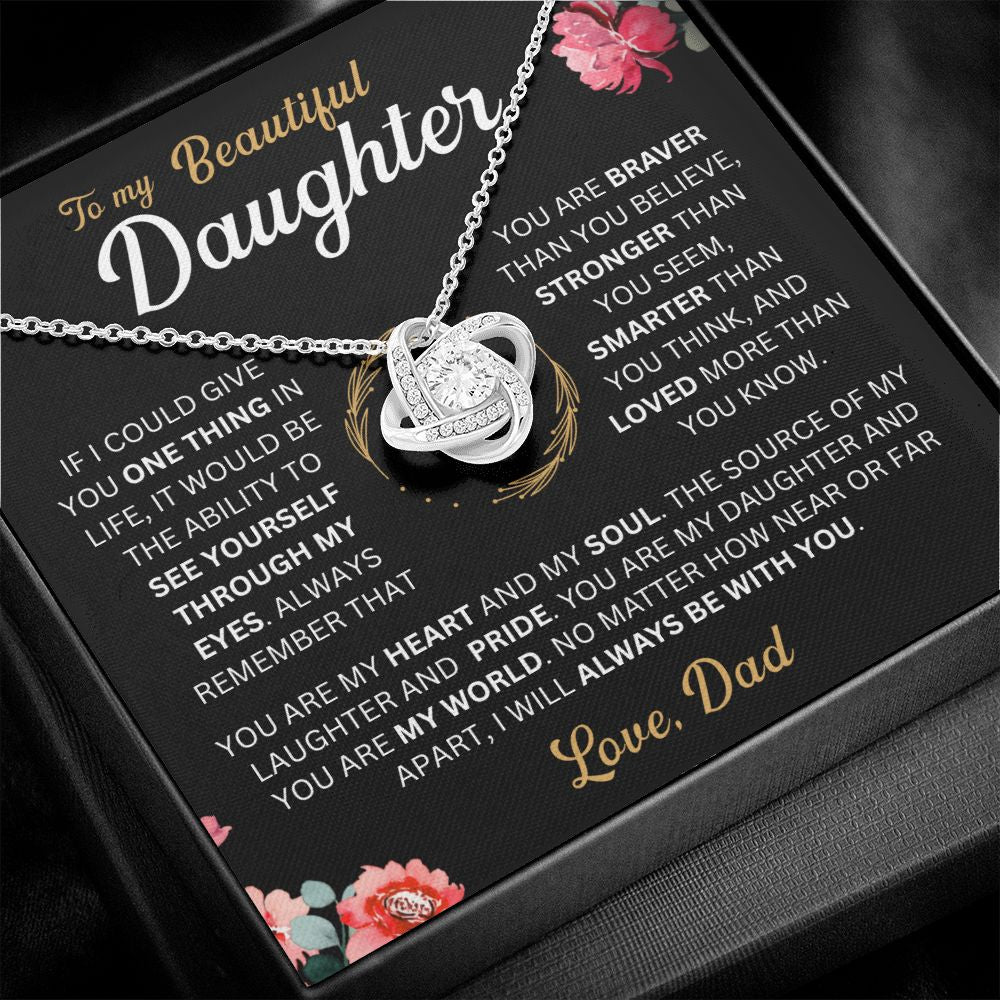 To My Daughter - My Pride - Love-knot Necklace