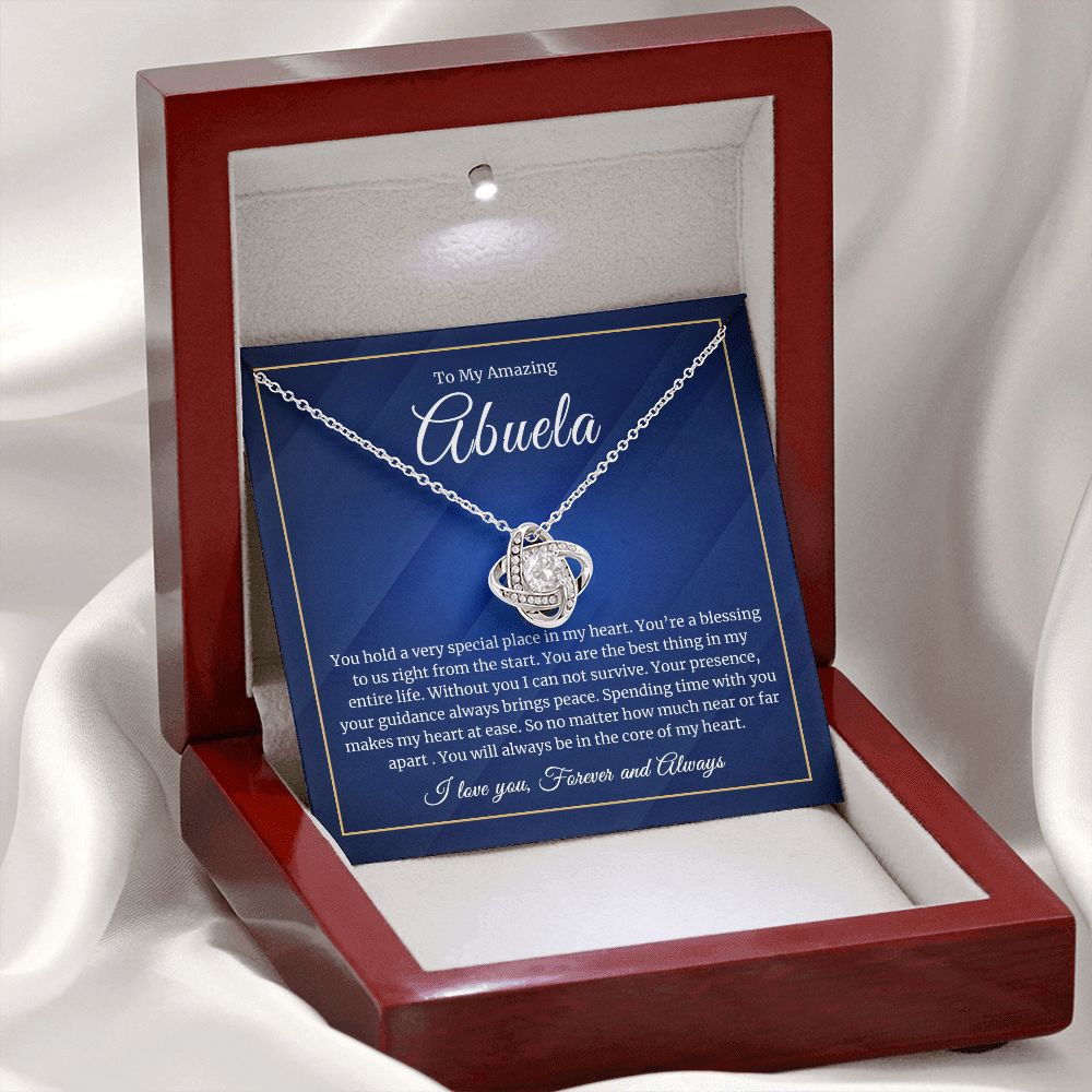 To My Abuela - Special Place in My Heart - Love Knot Necklace
