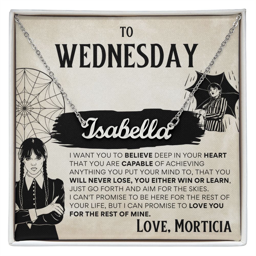 To Wednesday from Morticia - Collar con nombre personalizado