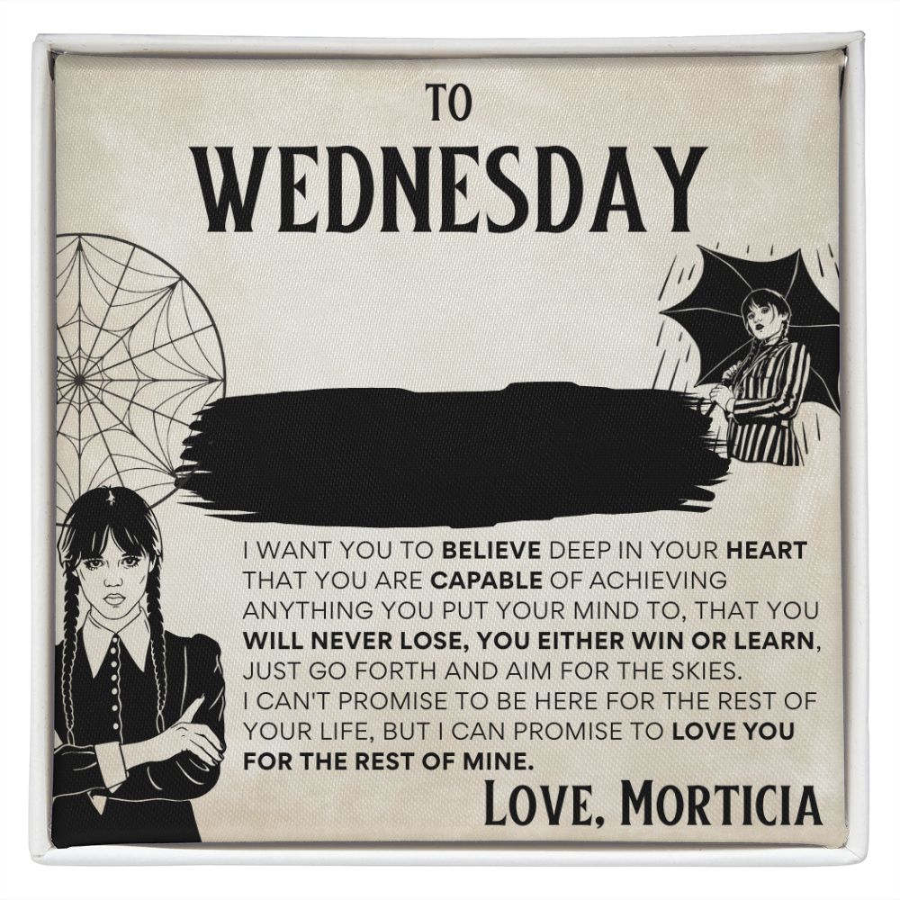 To Wednesday Addams de Morticia - Collar con nombre personalizado