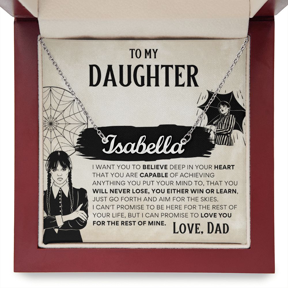 To My Daughter - Wednesday Addams - Custom Name Necklace